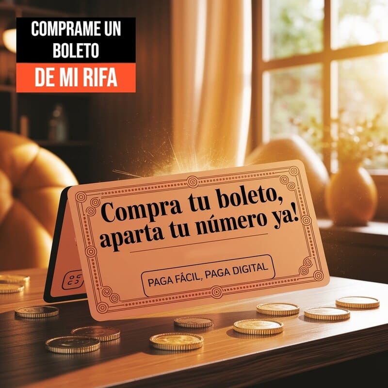 Cómprame un boleto de mi rifa.